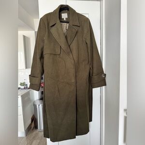 ASOS Green Khaki Pea Coat, US 14